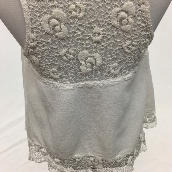 SARAH LA WHITE LACE BOHO CROP TOP SIZE SMALL-MED - Picture 6 of 7